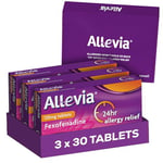 Allevia Allergy Tablets | Multipack 90 Tablets | 120mg Fexofenadine | 24hr Relief Acts Within 1 Hour | Non-drowsy in Most People | Relieves Hayfever, Pet, Dust and Mould Allergies