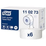 Toalettpapper TORK Jumbo Premium T1, 2-lag, soft, 6/FP 6rl