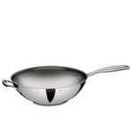 Kela 10193 Wok, en Acier inoxydable 18/10 avec Finition brillante, convient pour l'induction, Ø 32 cm, Flavoria