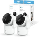 Smart-Pack 2 Cam?ra de Surveillance WiFi IP Intelligente Int?rieure 360? 2,4 GHz,1080 HD,Vision Nocturne,D?tection de Mouvement,Mode Confidentialit?,T?l?commande par App