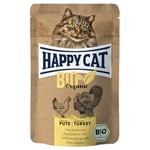 Økonomipakke: 24 x 85 g Happy Cat Bio portionspose - Øko-Kylling & Øko-Kalkun