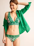 Boden Artisan Geometric Bikini Bottoms, Green