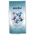 Serviette de plage - Harry Potter - Blason -Hogwarts- - Bleue et Blanche - 70x140 cm