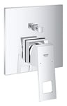 GROHE Eurocube Single-Lever Shower/Bath Mixer Trim Set, 2-Way Diverter, Concealed Installation, Chrome, 24062000