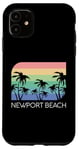 Coque pour iPhone 11 Newport Beach California Surf Vintage Cali SoCal Orange Co