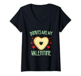 Womens Donuts are My Valentine, Sprinkle Lover Valentine's Day V-Neck T-Shirt