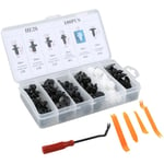 Tlily - 100 PièCes SéRies Universel en Plastique Clips Auto Voiture Push Retenue Pin Rivet Garniture Clip Panneau Fixation Kit Assortiment + Outil