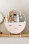 Round Jewelry Cosmetic Organizer Box Large Capacity Makeup Storage