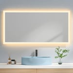 Miroir de salle de bain avec éclairage Miroir de salle de bain led 120x60cm Lumière Chaude - Emke