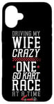 iPhone 16 Plus Go Kart Racing Wife Husband Vintage Driving My Wife Crazy Case