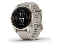 Garmin Epix Pro - Standard Edition - 2A Generation - 42 Mm - Mjukt Gyllene Rostfritt Stål - Ja Smart Klocka Med Band - Silikon - Ljus Sand - Handledsstorlek: 108-182 Mm - Display 1.2" - 32 Gb - Bluetooth, Wi-Fi, Ant+ - 63 G