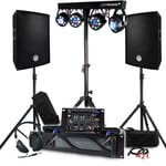 Pack Sono BM SONIC Ampli 1000W, Paire d'Enceintes Passives 2x300W, Table de Mixage, Portique 4 Lumières Xperformer, Pieds