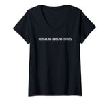 Womens No Fear No Limits No Excuses Motivation Motivational V-Neck T-Shirt