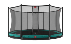 BERG - InGround Favorit 380 Trampolin + Comfort Sikkerhedsnet - Grøn