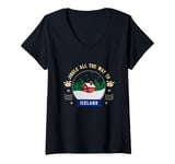 Womens Jingle All The Way To Iceland - Icelandic Christmas Travel V-Neck T-Shirt