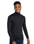 LAPASA Haut Thermique Col Roulé Homme Maillot de Corps à Manches Longues sous-Vêtements Automne-Hiver Chaud M124 Moyennement Épais, Noir, S