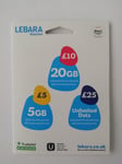 Lebara Pay As You Go SIM Card Cheap International Calls NB ZERO CREDIT INCLUDED