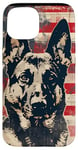 Coque pour iPhone 15 Drapeau Blanc Moderne rayé Patriotique Berger Allemand américain