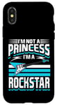 Coque pour iPhone X/XS Je ne suis pas une princesse, je suis une rockstar, guitariste Rock n Roll