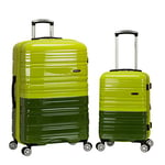 Rockland Lot de 2 toupies Extensibles en Polycarbonate de 50,8 cm, 71,1 cm, Vert 2 Tons, 2 Piece (20"/28"), Melbourne Valise Rigide Extensible à roulettes pivotantes