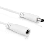 InLine - DC Extension Cable, Universal Power Supply Extension Cable for LED Strips, Surveillance Cameras, Printers, Routers, Switches and much more, DC Male/Female 3.5 x 1.35 mm, White, 1 m