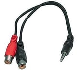 Cable avec fiche Jack 3,5mm stéréo mâle ET fiche RCA