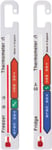 Twin Pack Fridge Freezer Thermometer Pack with Colour Coded Refrigerator Safe T