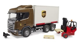 Scania Super 560R UPS Logistic Truck & Forklift - Bruder 03582 Scale 1:16