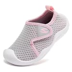 Meik Mangni Garçon Chaussons de Maison Fille Pantoufle d'intérieur Respirant Chaussures Premier Pas Antidérapantes Chaussons tricotées Gris Rose 27 EU