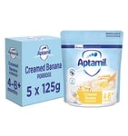 Aptamil Creamed Banana Porridge Baby Food Cereal, 4-6+ Months, 125g (Pack of 5)