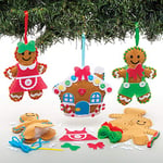 Baker Ross Kits de décorations Pain d’épice à Coudre (Paquet de 3) - Loisirs créatifs de Noël pour Enfants