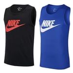 Nike M NK BRT Tank Hpr Dry Débardeur/singulet Homme, Gris (DK Grey Heather-Noir), FR : L (Taille Fabricant : L)