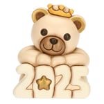 THUN, Teddy Bonne Année 2025 en céramique de Haute qualité, Version Champagne, Collection de Noël, Figurines de Collection, idée Cadeau pour Noël, 6,5 x 6,8 x 7,8 cm