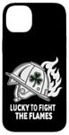 Coque pour iPhone 14 Plus Fier pompier irlandais américain - Lucky to Fight the Flames