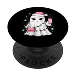 Cute Ghost Girl Pink Halloween Spooky Boo PopSockets PopGrip Interchangeable