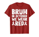 Red Ribbon Week Shirt for Kids Boys Bruh In October Wear Red T-Shirt