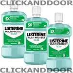 3X LISTERINE MOUTHWASH MULTI PROTECT GUM MILD MINT ZERO ALCOHOL 500ML