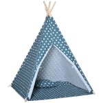 Fällbart Blått Barntält Tipi 120x120x155 cm