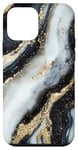 iPhone 12 mini White Abstract Black Elegant Stone Design Case