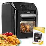 MaxxHome Friteuse sans Huile XXL - Airfryer - Friteuse à air chaud - Mini Four Multifonction - 1800 W + Livre de cuisine et accessoires