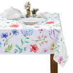 Maison d' Hermine Just Floral Nappe 100% Coton pour la Cuisine dîner Table décoration de fête Mariage, fête mères Printemps/été (Rectangle, 160cm x 220cm)