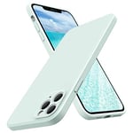 SURPHY Coque en Silicone Compatible avec iPhone 11 Pro Max, Caoutchouc Silicone Cover avec Bord Plat (Protection Individuelle pour Chaque Objectif) Housse Étui pour iPhone 11 Pro Max 6,5“ (Écume)