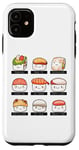 Coque pour iPhone 11 Tableau d'identification des sushis Kawaii