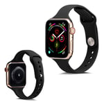 Apple Watch Series 5 40mm yksinkertainen silikoninen kellonauha - Musta