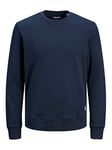 Jack and Jones Mens Basic Crew Sweater Navy Blazer L