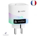 Meross Matter Prise Connectée (Type F), 16A Prise WiFi Compatible avec Apple