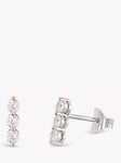 Dinny Hall Shuga White Sapphire Trio Bar Stud Earrings