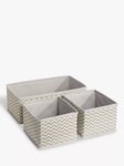 iDesign Axis Accessory Organiser Chevron Print Storage Boxes, Pack of 3