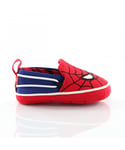 Toms Childrens Unisex x Marvel Spiderman Face Print Tiny Lima Slip On Shoes - Kids - Red Textile - Size UK 2