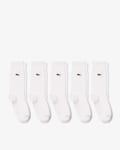 Lacoste Mens 5-Pack High-Cut Organic Cotton Socks - White - Size UK 9-12